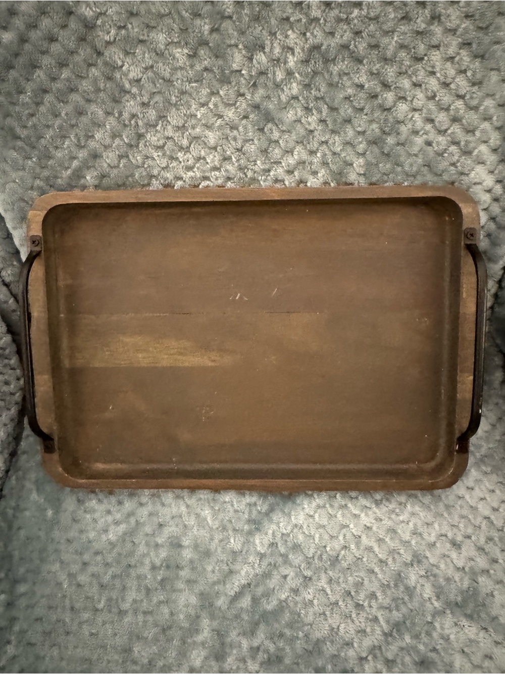 dip Brown Rectangular Metal Serving Tray with Side Handles